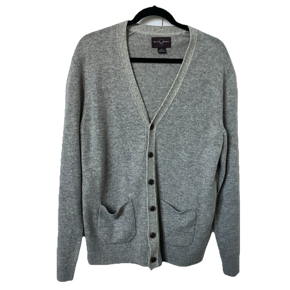 Black Brown‎ 1826 Lambswool Cardigan Mens M Cardigan Academia Prep Grandpa Knit